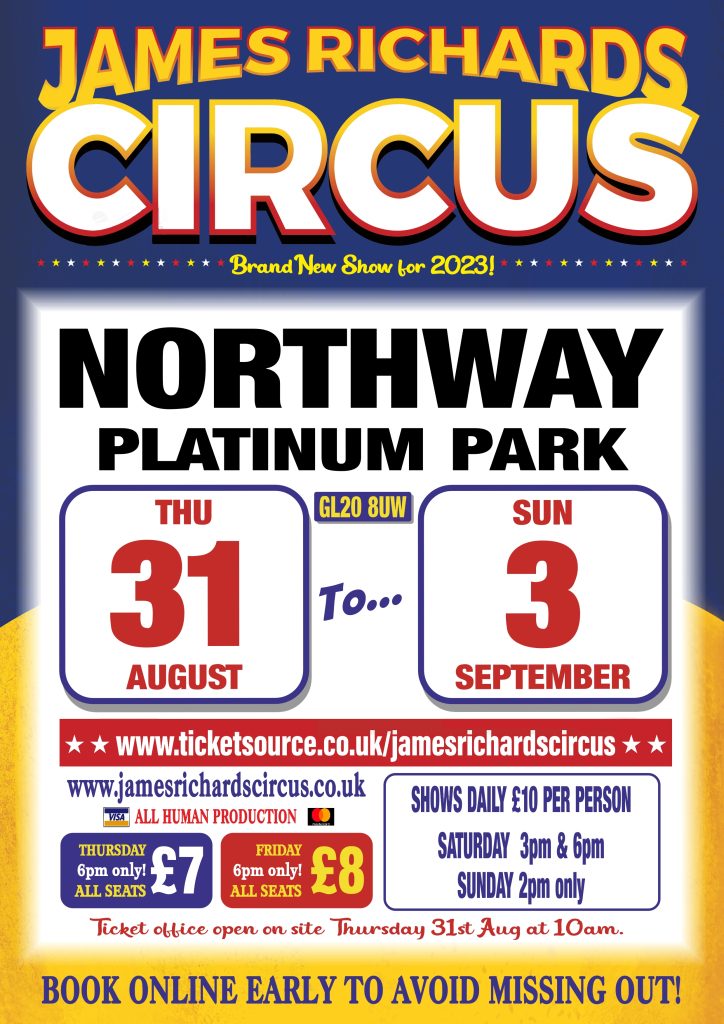James Richards Circus Poster - Northway Platinum Park - 31st of August to 3rd of September